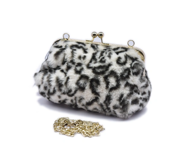 Chain Sling Bag-0030 - Medium(21-16cm), Black And White