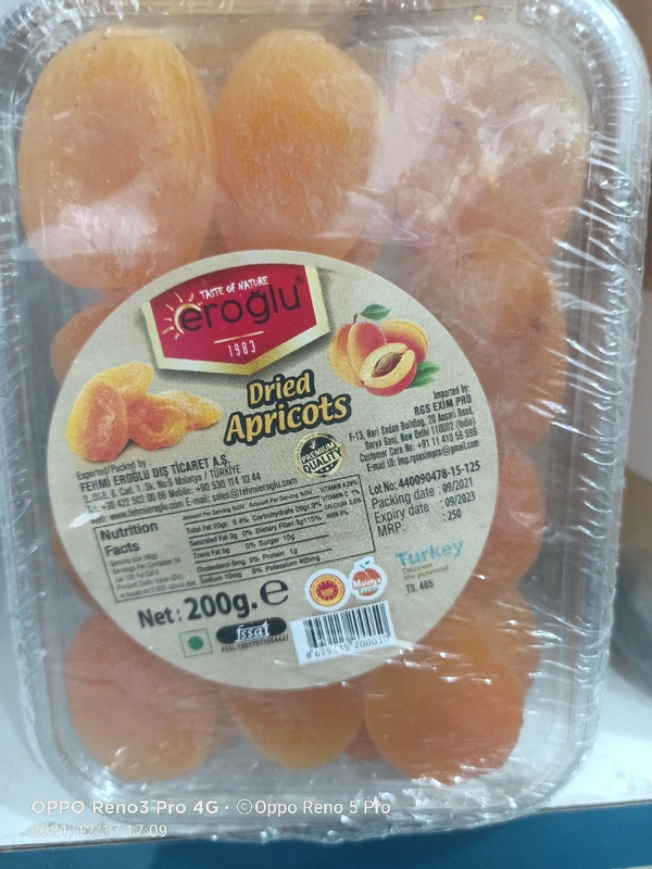 Eroglu Dried Apricots (Turkle) - 200Gm