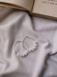 White Stone Hoops - 3mm