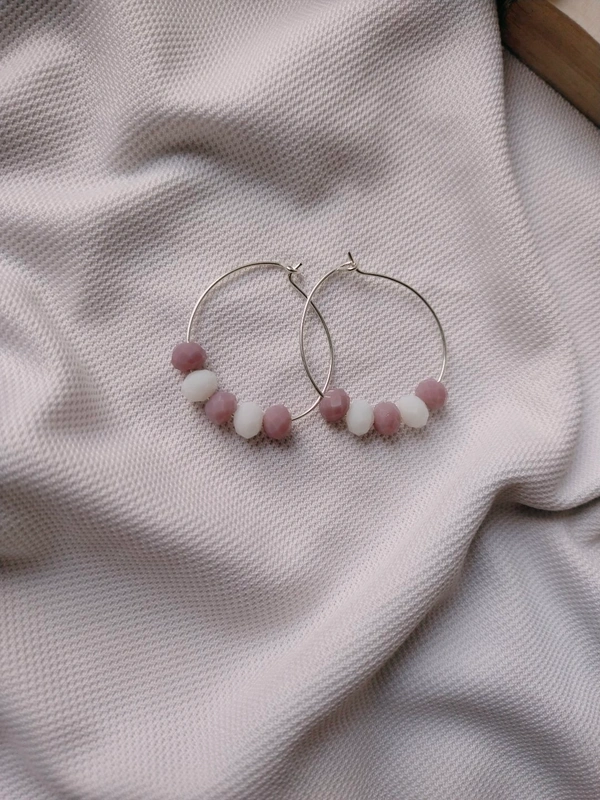 Lilac Hoops - lilac and white, 3mm