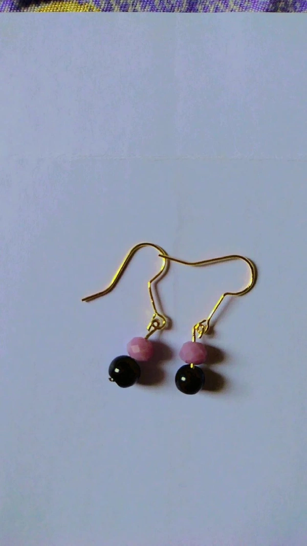 Lilac Black Earrings - lilac and black