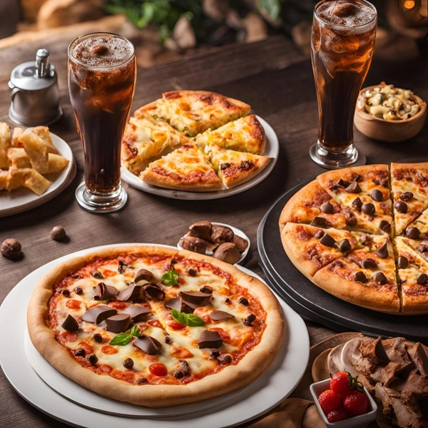 Pizza Club Combo Offer > Veg. Treat Pizza  Stuffed Garlic Bread  Choco Lava  Coke 500 ML