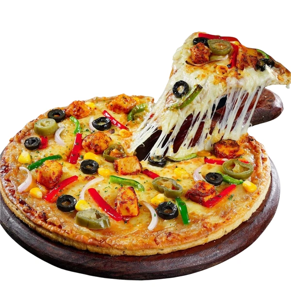 Pizza Club Punjabi Tadka - Onion , Capsicum , Tomato , Jalapeno , Paneer , Baby Corn - Medium