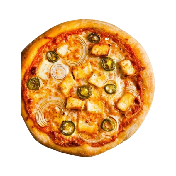 Pizza Club Makhni Pizza - Onion , Mushroom , Paneer , Jalapeno , Makhni Sauce - Medium