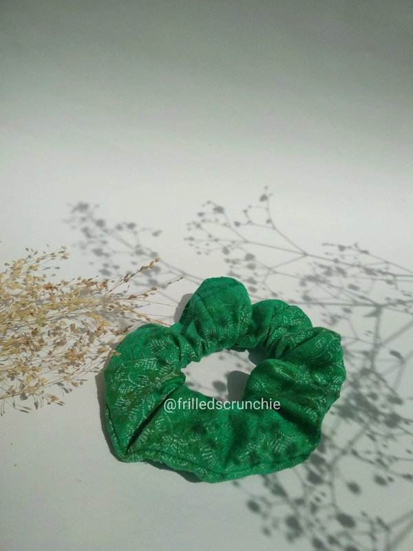 Green Ethnic Scrunchies - Green, M