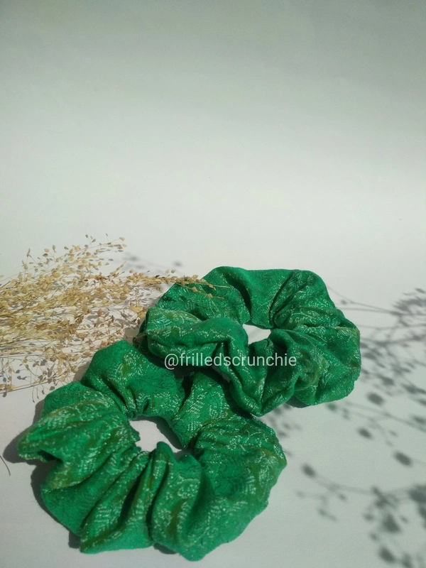 Green Ethnic Scrunchies - Green, M