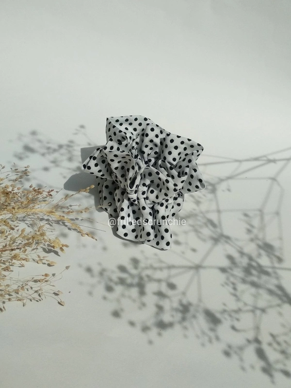 Black And White Polka Dots - white, M