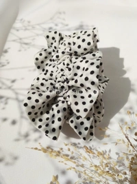 Black And White Polka Dots - white, M