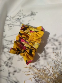 Floral Frilled Scrunchie - yellow, L