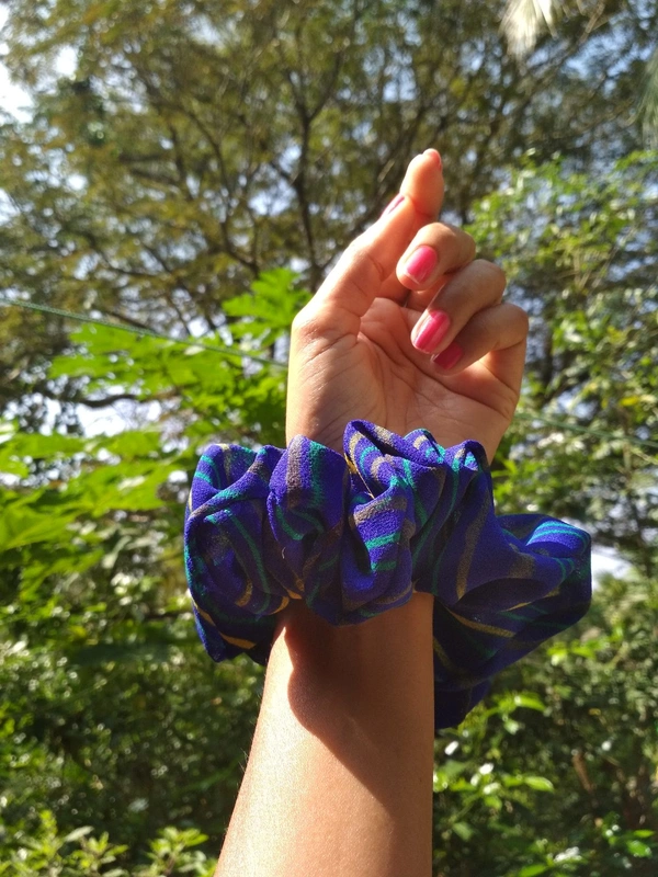 Peacock XXL Scrunchies - Dark blue, XXL