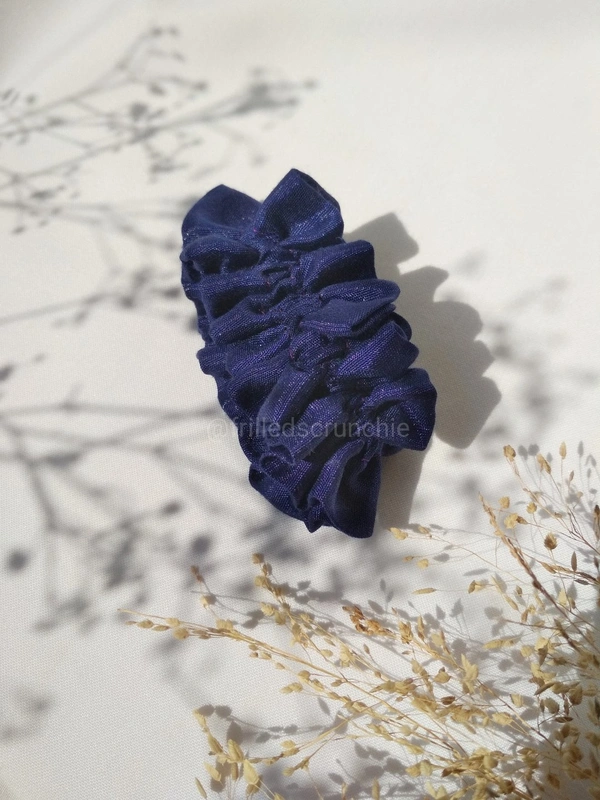 Midnight Blue Frilled Scrunchies - M