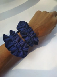 Midnight Blue Frilled Scrunchies - M