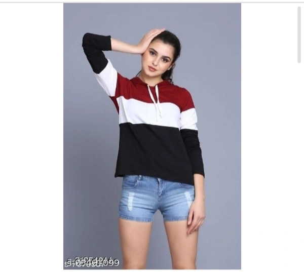 Girls Hoddie Red -White - m
