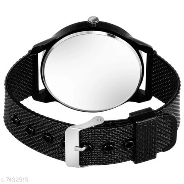 mans classic black strp watch - 5 ★★★★☆, RED-BLACK