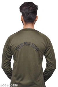 Commando T-Shirt Olive Colour Full Sleeve - L