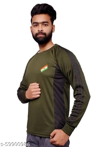 Commando T-Shirt Olive Colour Full Sleeve - L