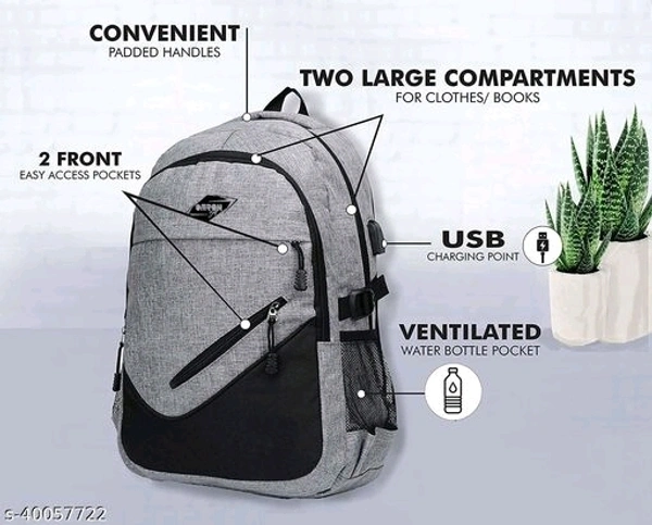Laptop Backpack With USB Charging Port , Water Resistant With College Computer Bag For Men And Women - free