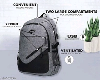 Laptop Backpack With USB Charging Port , Water Resistant With College Computer Bag For Men And Women - free