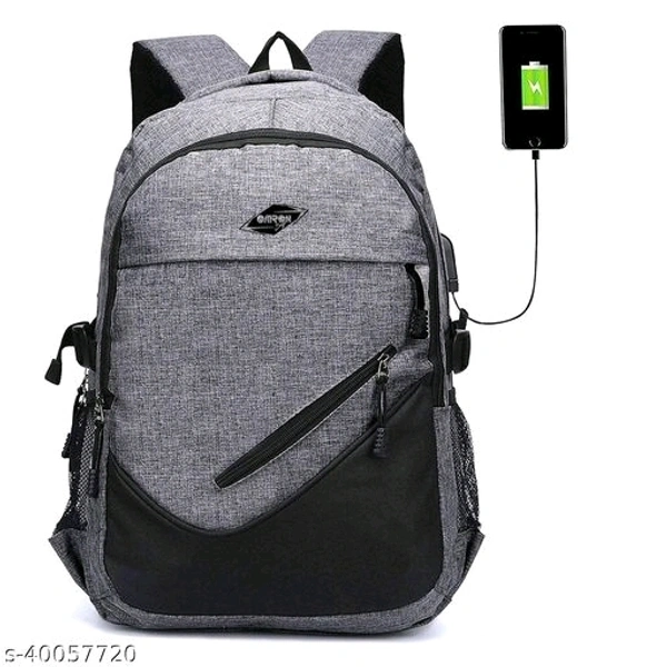 Laptop Backpack With USB Charging Port , Water Resistant With College Computer Bag For Men And Women - free