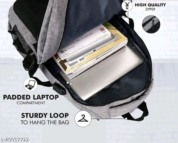 Laptop Backpack With USB Charging Port , Water Resistant With College Computer Bag For Men And Women - free