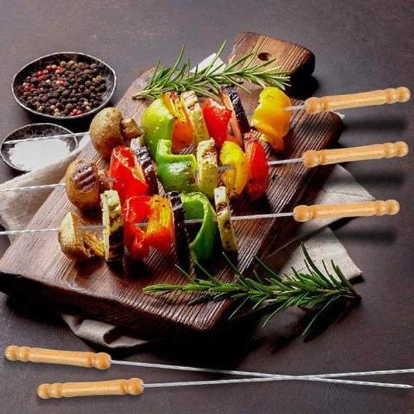 BBQ Tandoor Skewers Grill Sticks for Barbecue (Pack of 6)