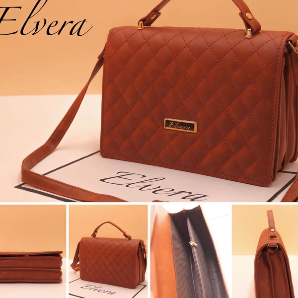 ELVERA Lady's Hand Bag - Having base of 4 inches and 2 Partition and one zip pocket inside makes it most useful sling bag