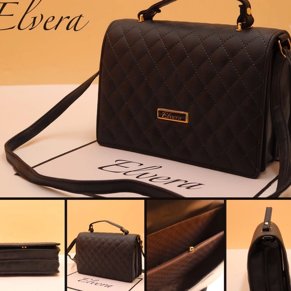 ELVERA Lady's Hand Bag - Having base of 4 inches and 2 Partition and one zip pocket inside makes it most useful sling bag