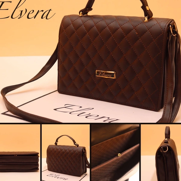 ELVERA Lady's Hand Bag - Having base of 4 inches and 2 Partition and one zip pocket inside makes it most useful sling bag