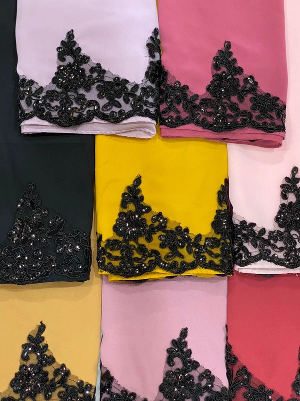Chiffon with sequins lace…Single 