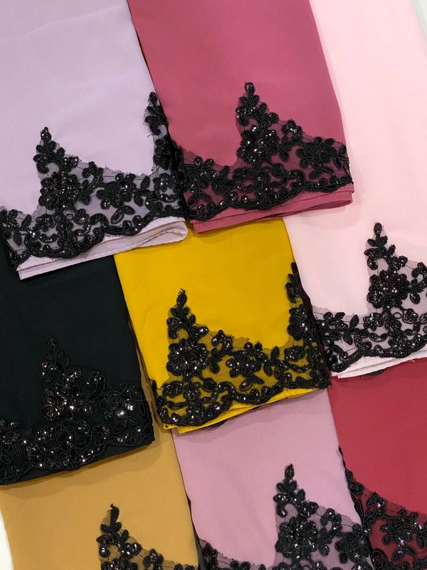 Chiffon with sequins lace…Single 