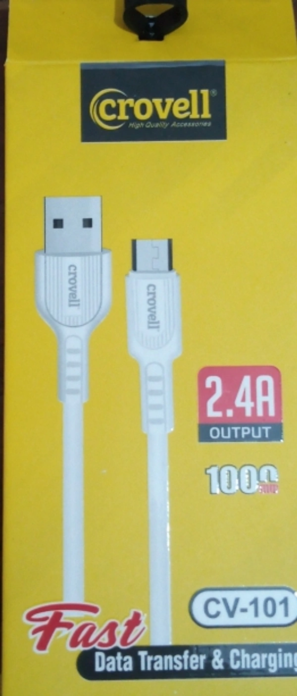 Crovell Data Transfer And Charging Cable - White, 1000mm