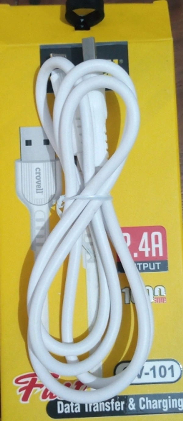 Crovell Data Transfer And Charging Cable - White, 1000mm