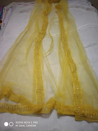 Crack Top Koti With Dupatta Set - Yellow, Free