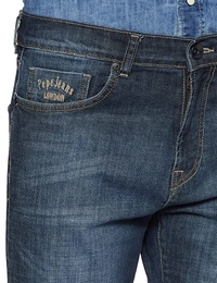 Pepe Navy. Blue Solid Jeans - 36