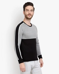 Black - Grey Double Solid Full Tshirt - M