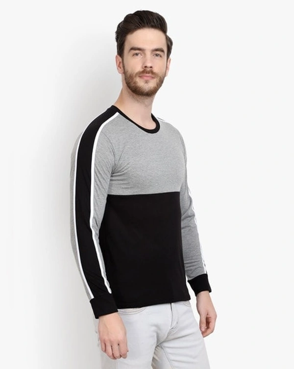 Black - Grey Double Solid Full Tshirt - M
