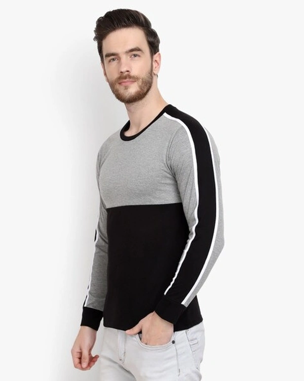 Black - Grey Double Solid Full Tshirt - M