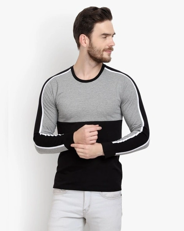 Black - Grey Double Solid Full Tshirt - M