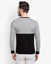 Black - Grey Double Solid Full Tshirt - M