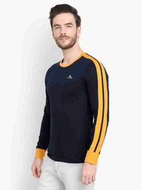 Black - Yellow Border Mens Tshirt - XL