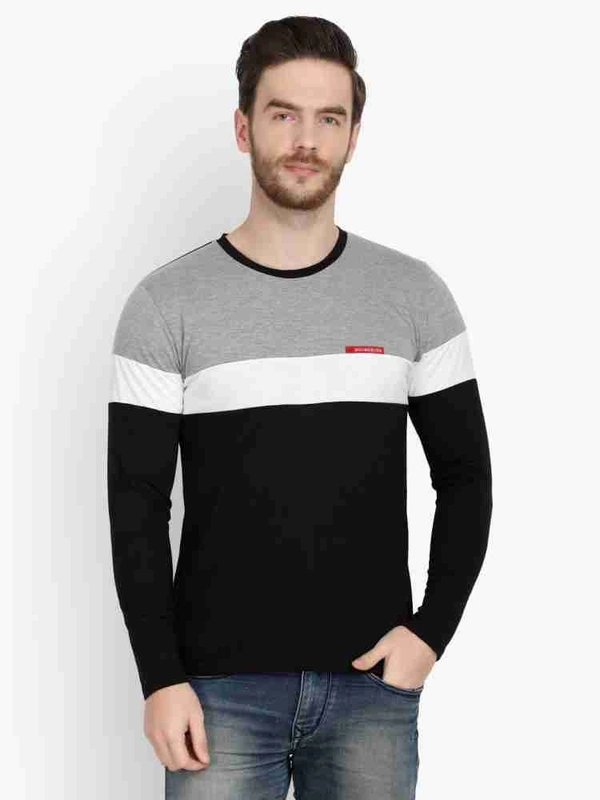 Triple Black Crew Neck Full Sleeve Tshirt - S