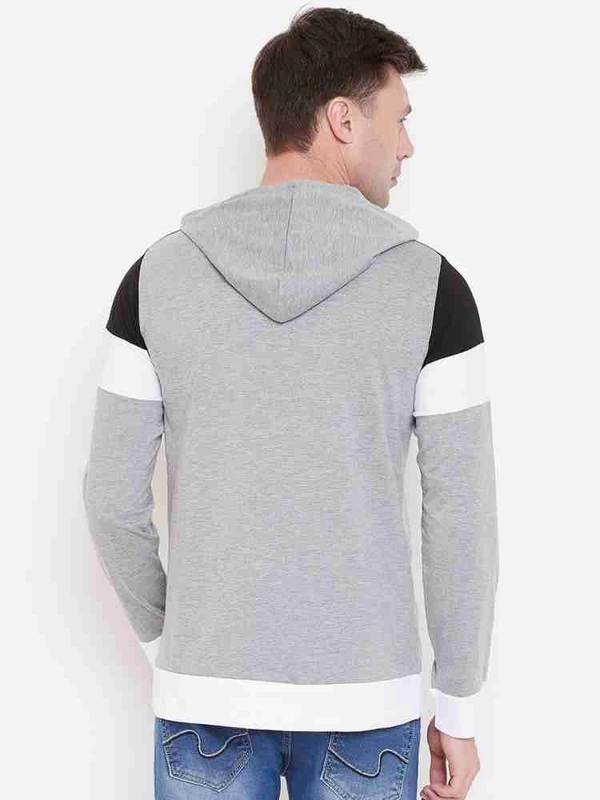 Triple Color Full Sleeve Mens Hoodie - L