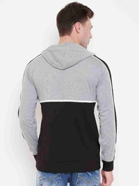 Double Color Black Mens Hoodie  - XL