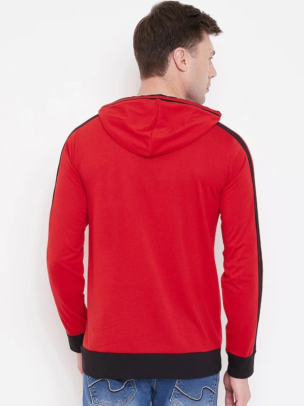 Full Red Mens Hoodie - L
