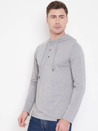 Full Grey Mens Hoodie - XL