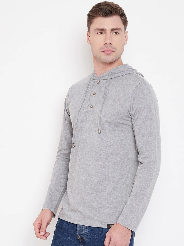 Full Grey Mens Hoodie - XL