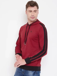 Full Maroon Mens Hoodie - S