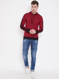 Full Maroon Mens Hoodie - S