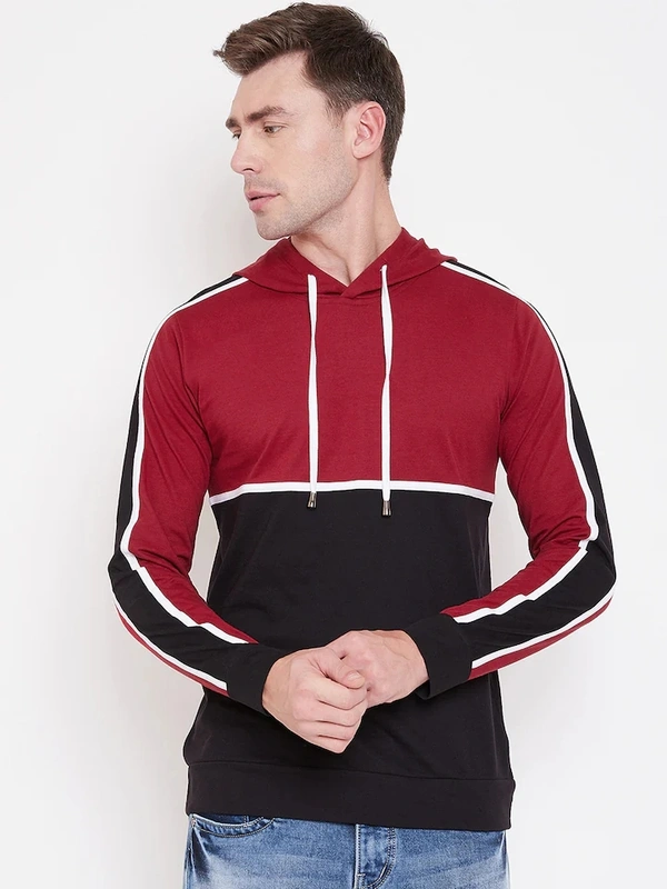 Double BM Mens Solid Hoodie - L