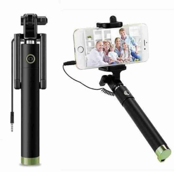 Selfie Stick (Black, Remote Include) - Black